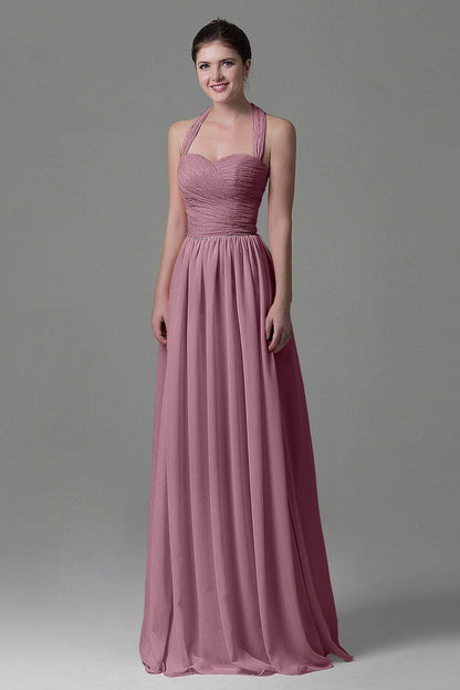 A-Line Floor Length Lace/Chiffon Bridesmaid Dress COZK16006