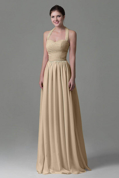 A-Line Floor Length Lace/Chiffon Bridesmaid Dress COZK16006