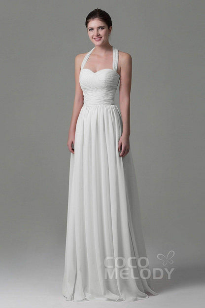 A-Line Floor Length Lace/Chiffon Bridesmaid Dress COZK16006