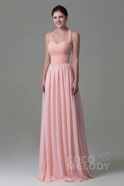 A-Line Floor Length Lace/Chiffon Bridesmaid Dress COZK16006