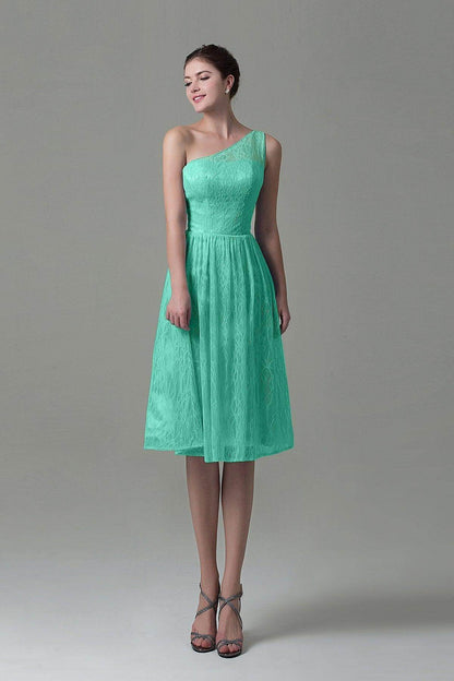 A-Line Knee Length Lace Bridesmaid Dress COZK16009