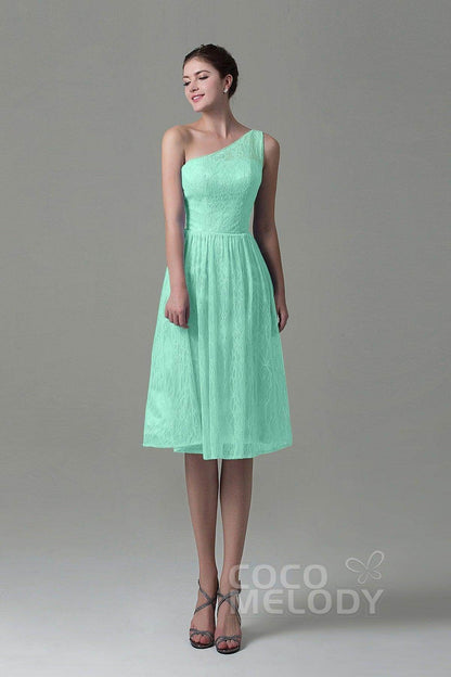 A-Line Knee Length Lace Bridesmaid Dress COZK16009