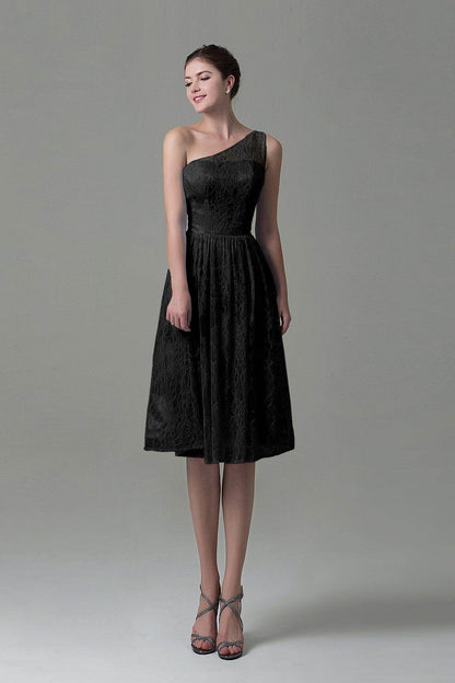 A-Line Knee Length Lace Bridesmaid Dress COZK16009