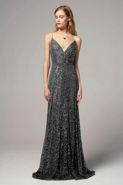 Sheath-Column Floor Length Sequined Dress CS0264