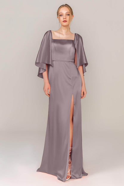 Sheath Sweep Train Luxe Satin Dress CS0320