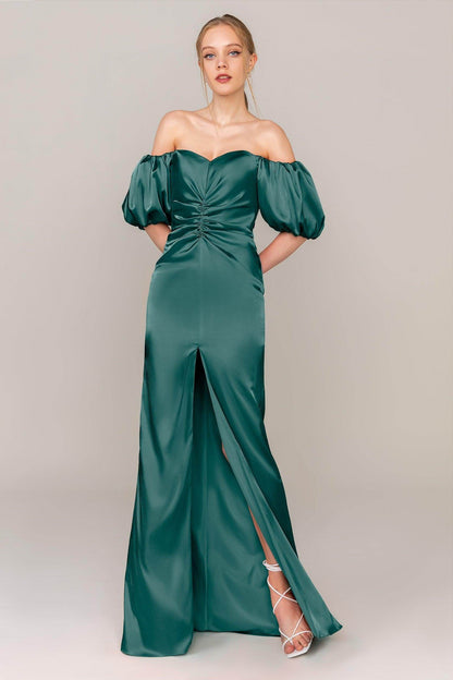 Sheath Floor Length Luxe Satin Dress CS0322