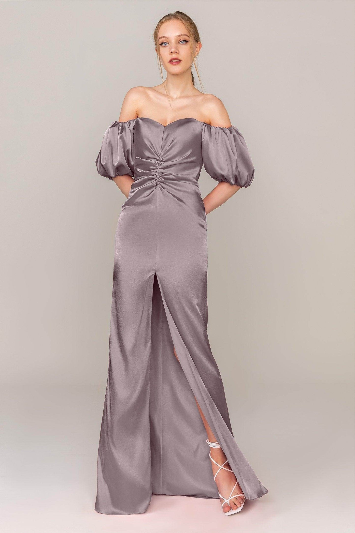 Sheath Floor Length Luxe Satin Dress CS0322