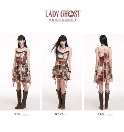 Women New Fashion Party Chiffon Spaghetti Strap Dress HZ1024