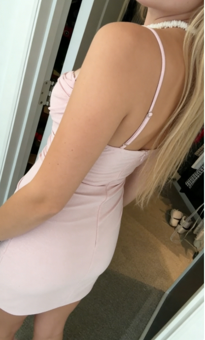 Cute Sheath Spaghetti Straps Pink Mini Short Formal Homecoming Dresses Party Short Prom Dress Hoco Dresses DH2743