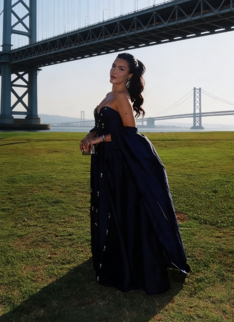 Elegant Sweetheart A-Line Navy Blue Long Prom Dresses Sleeveless Satin Navy Blue Evening Dresses DP3853