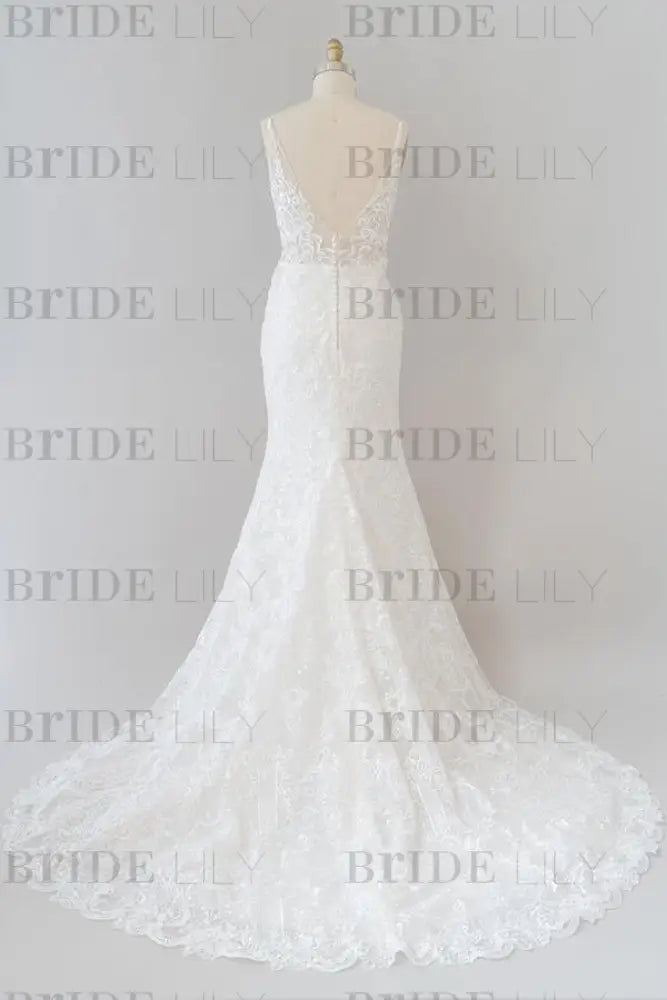 Elegant Appliques V-neck Sheath Wedding Dress Sleeveless