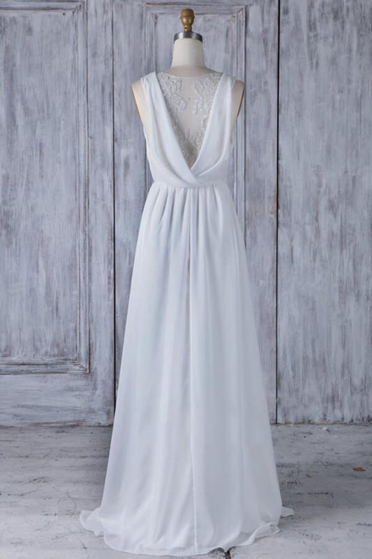 Elegant Ruffle Chiffon A-line Wedding Dress