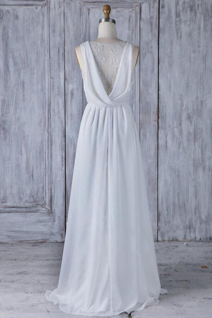 Elegant Ruffle Chiffon A-line Wedding Dress