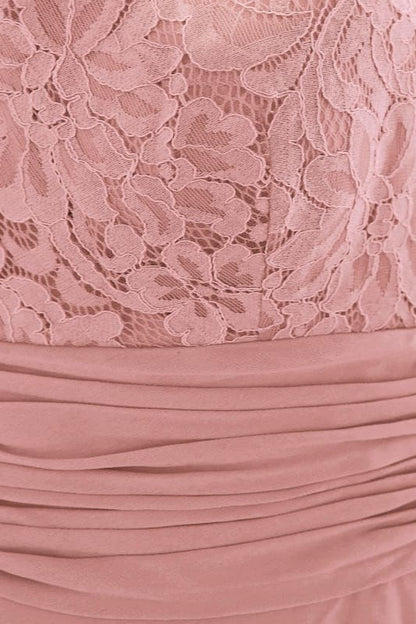 Elegant Scoop Neck Chiffon Long Evening Dress Sleeveless Floral Lace Aline Party Wear Dress