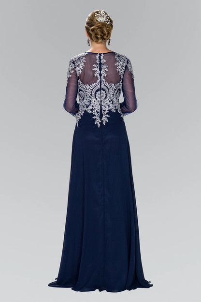 Aimishang Elegant Evening Dress Long Applique Dress with Sleeves Prom Dresses
