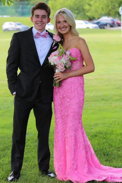 Sweetheart Black Lace Mermaid Long Formal Dress