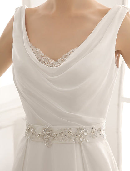 Exclusive Pleated Satin Aline Wedding Dress With Train