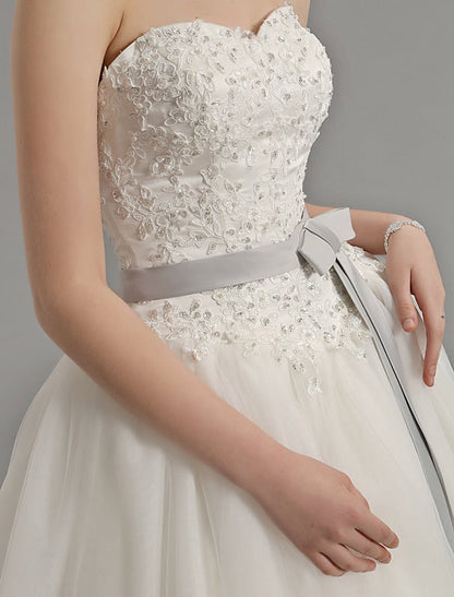 Exclusive Sweetheart Ball Gown Wedding Dress With Colored Sash