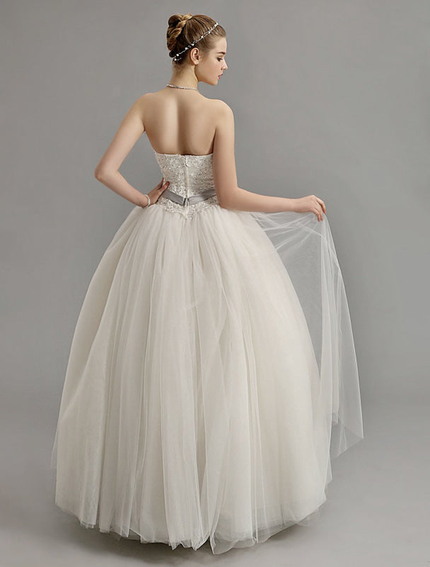 Exclusive Sweetheart Ball Gown Wedding Dress With Colored Sash