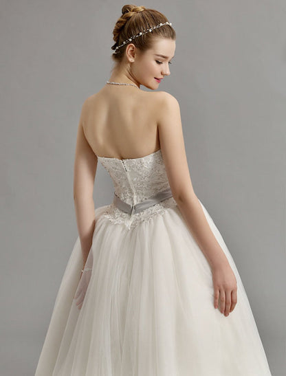 Exclusive Sweetheart Ball Gown Wedding Dress With Colored Sash