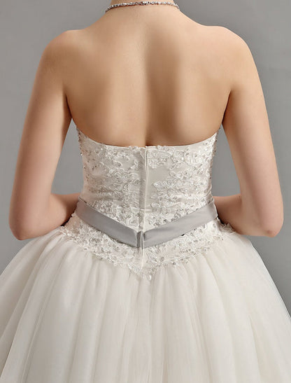 Exclusive Sweetheart Ball Gown Wedding Dress With Colored Sash