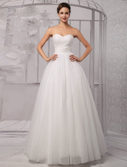 Exclusive Tull Lace Off-The-Shoulder Ball Gown Wedding Dress With Wrap