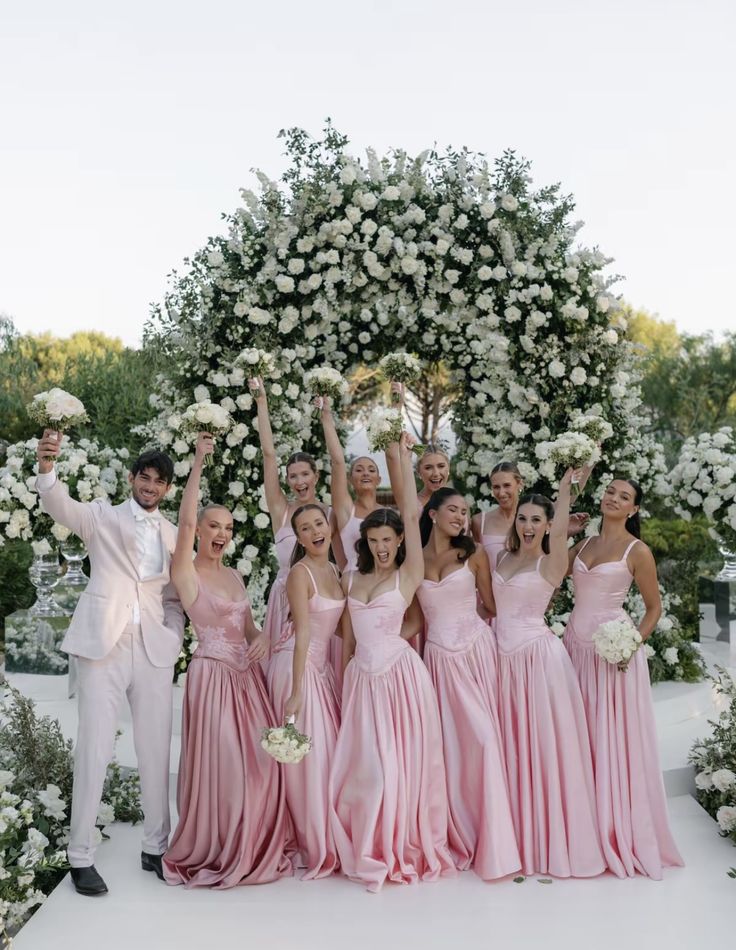 Beautiful Pink Spaghetti Strap Sweetheart A-Line Satin Party Dress Bridesmaid Dress HZ1024