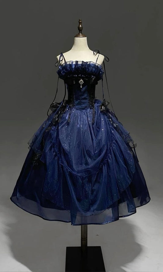 girlhomeshops-Blue Homecoming Dress Princess Dress Short/Mid-Length Tulle gh5765