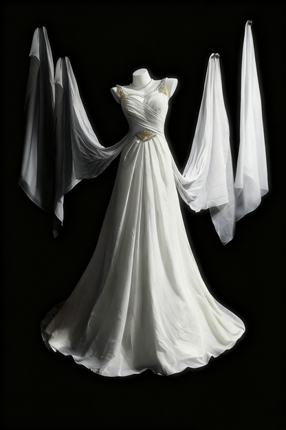 girlhomeshops-White Elegant Long Tulle Wedding Dress For Brides gh6284