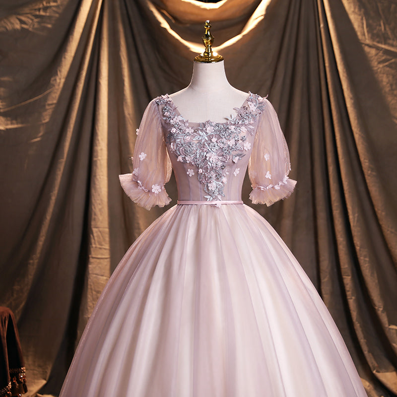 Cute tulle lace long ball gown dress formal dress  8914