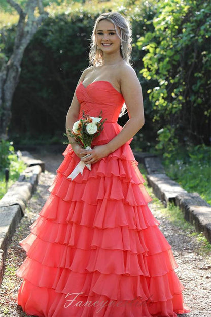 Blue Sweetheart Twist Kont Ruffle A-Line Prom Dress