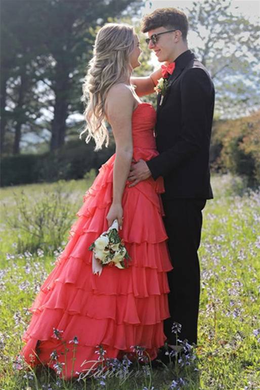 Blue Sweetheart Twist Kont Ruffle A-Line Prom Dress