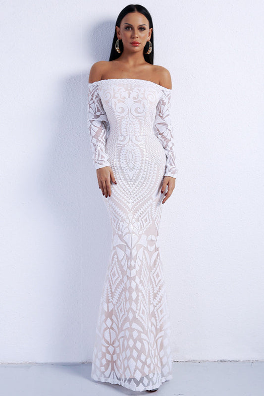 Glamorous Long Sleeve Mermaid Sequins Prom Dress for Your Evening Party