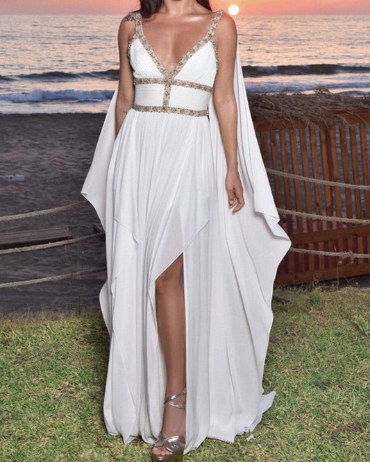 Goddess Boho Wedding Dress Chiffon