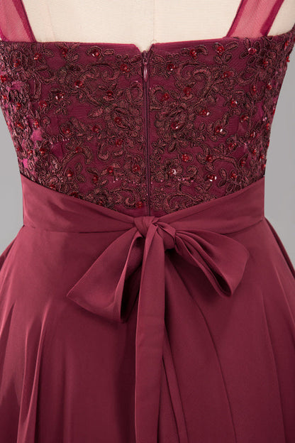 Gorgeous Jewel Neck Pink Bridesmaid Dress with Beadings