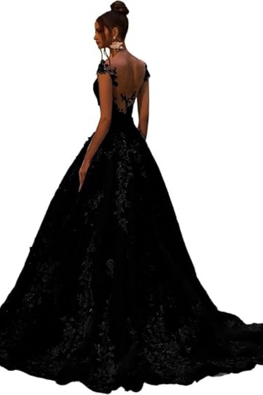 Gorgeous lace wedding dresses A line Sleeveless Tulle Bridal Dress Floor Length