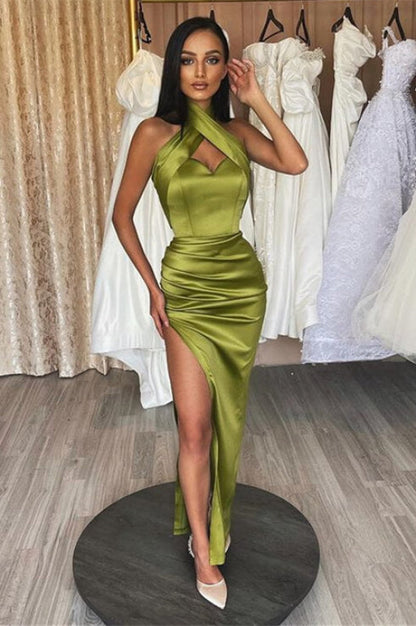 Halter Neck Mermaid Prom Gown with Daring Split