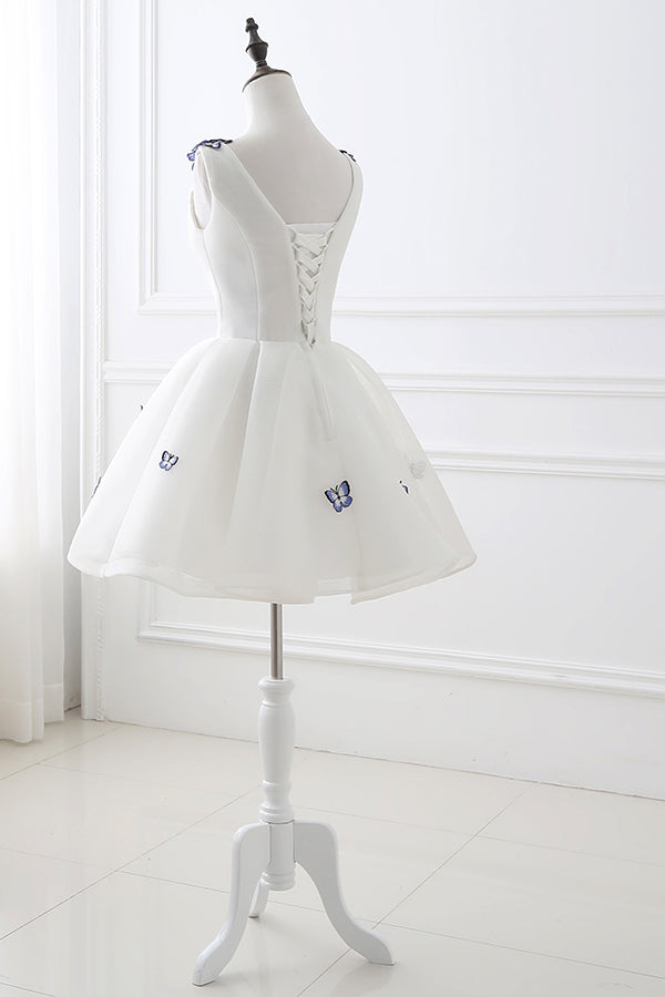 Butterfly Appliques Short Homecoming Dress