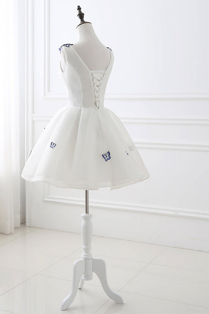 Butterfly Appliques Short Homecoming Dress