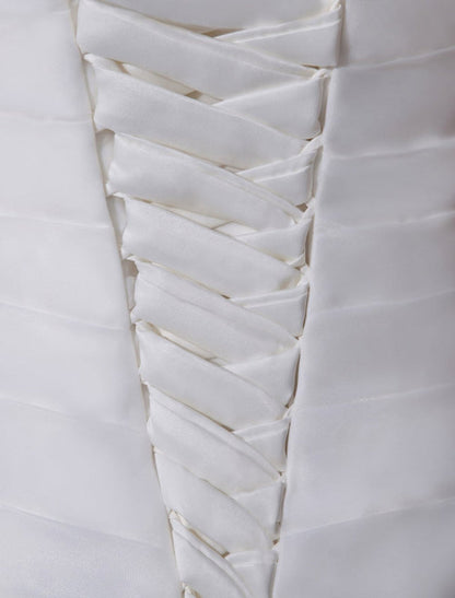 Ivory One-Shoulder Ruched Organza Mermaid Wedding Dress