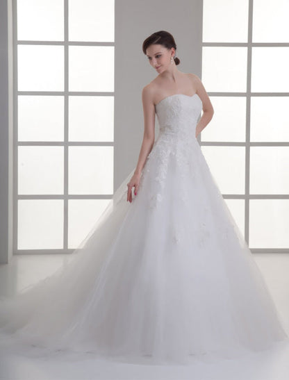 Ivory Sweetheart Neck Strapless Beading Wedding Dress
