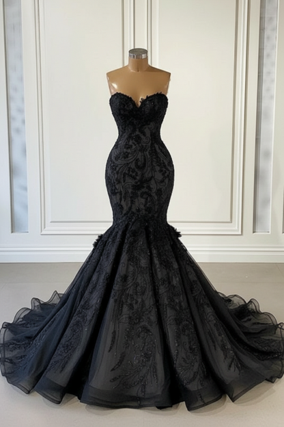 Ivory Sweetheart Strapless Long Mermaid Wedding Dress