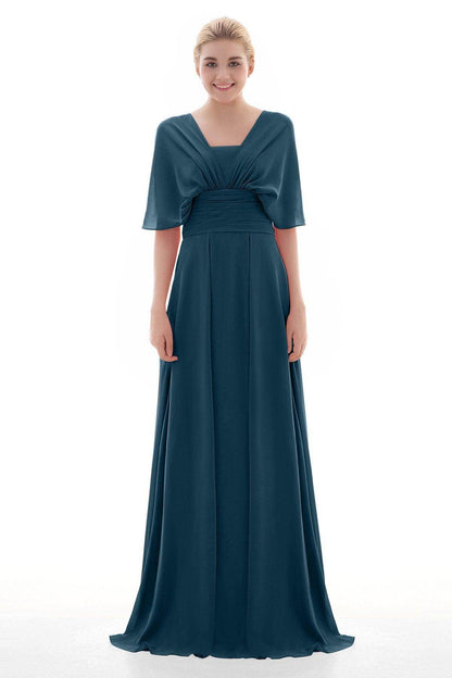 Sheath Floor Length Chiffon Bridesmaid Dress JOZF15001