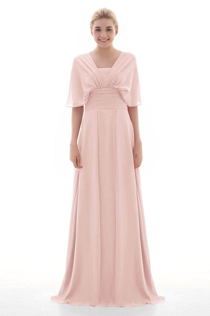 Sheath Floor Length Chiffon Bridesmaid Dress JOZF15001