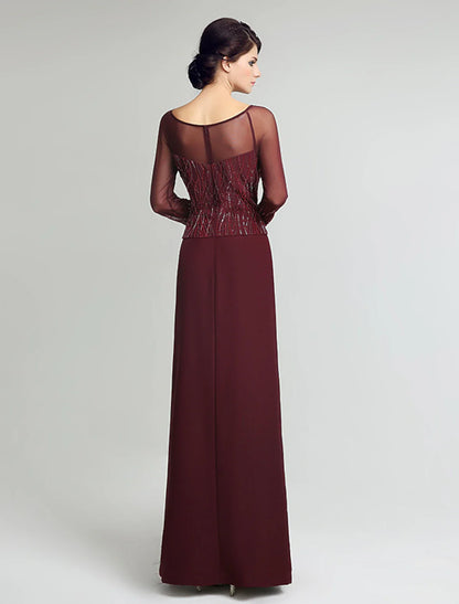 Aimishang Mermaid / Trumpet Scoop Neck Knee Length Lycra Mother of the Bride Dress with Beading
