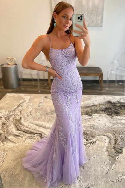 Mint Green Lace Mermaid Backless Long Prom Dresses Sleeveless Evening Dresses