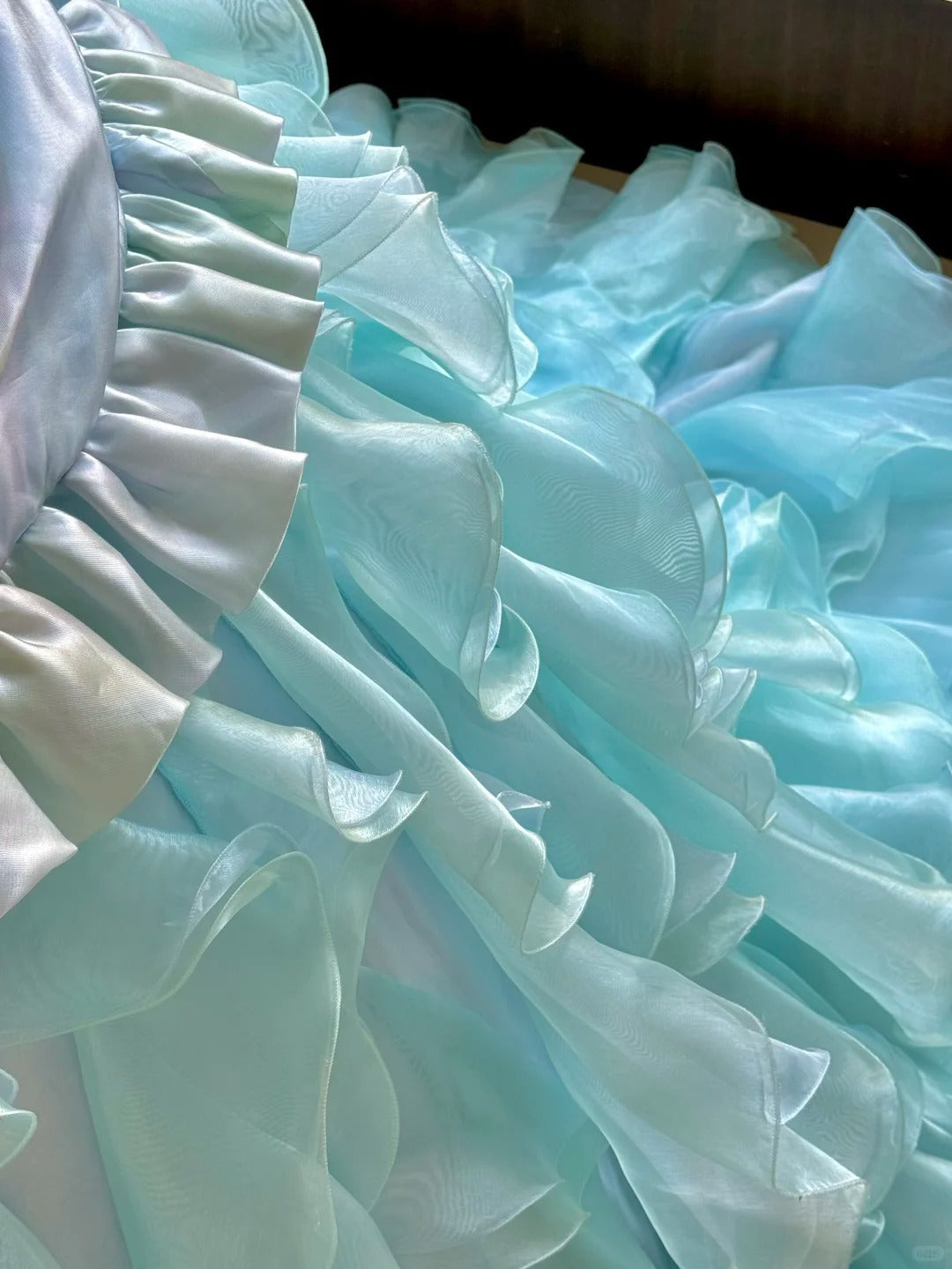Girlhomeshops-Blue Gorgeous Elegant Shiny Long Tulle Quinceanera Dresses Prom Dress Graduation Dress gh5002