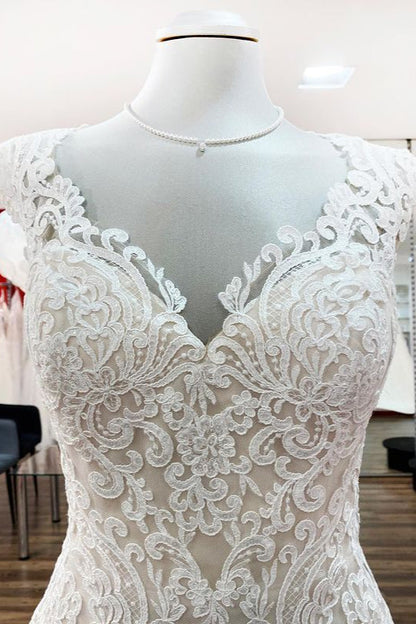 Long Mermaid Lace Sweetheart Wedding Dress with Appliques Lace