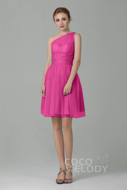 A-Line Short-Mini Tulle Bridesmaid Dress LOZM1503F