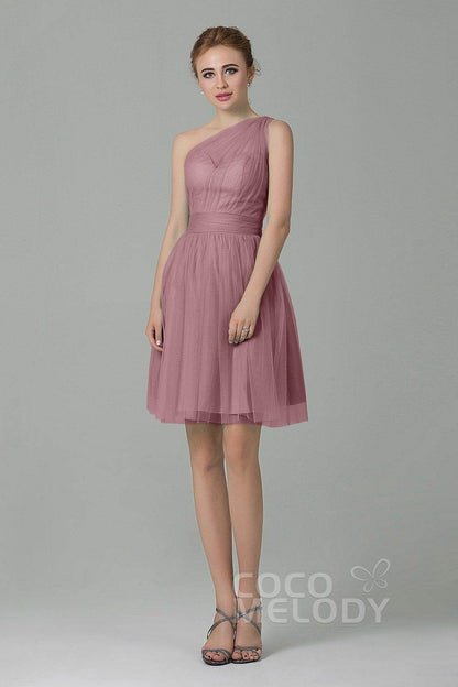 A-Line Short-Mini Tulle Bridesmaid Dress LOZM1503F